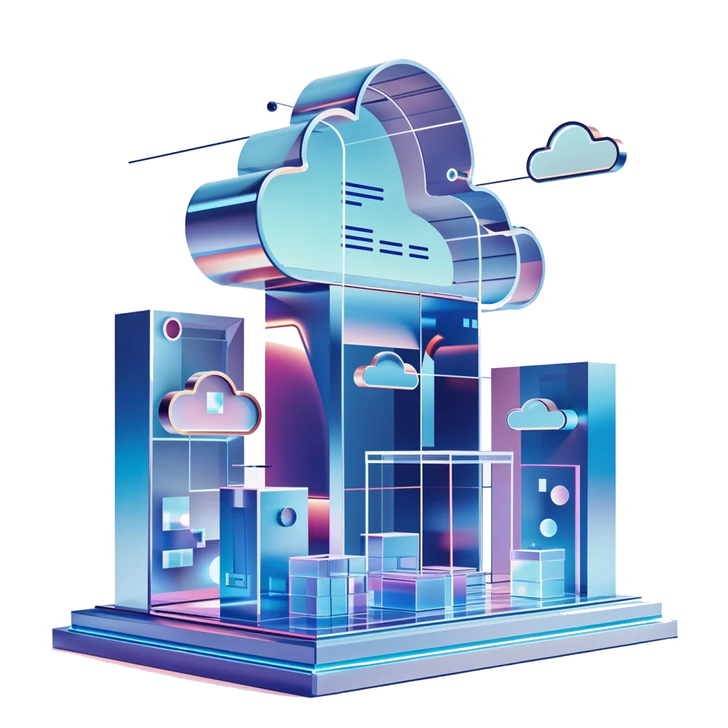 cloud database 3D graphic